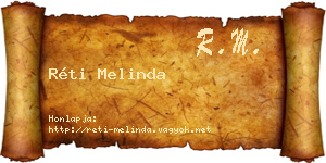 Réti Melinda névjegykártya